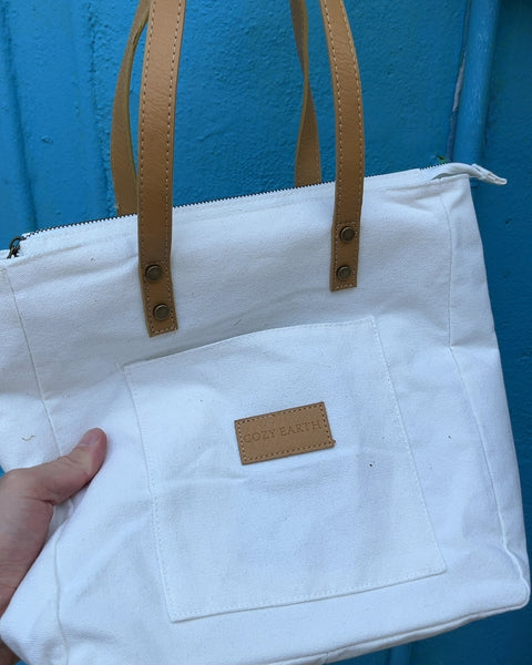 Cozy Earth White Canvas Tote Bag