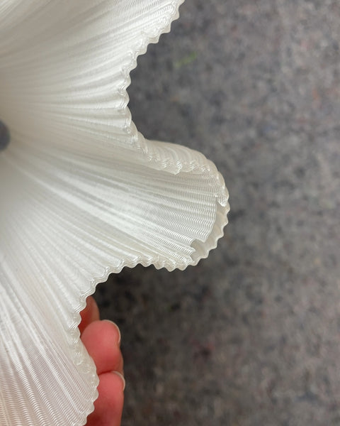 White Plastic Fluted Lamp Shade