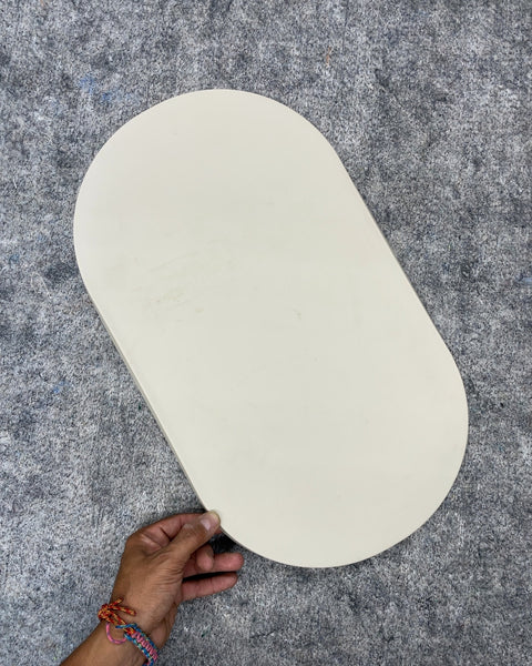 Oval Cream Silicone Feeding Mat