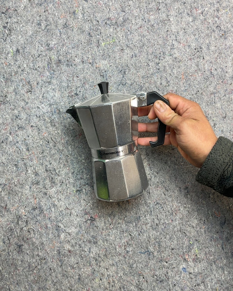 Silver Moka Pot Coffee Maker
