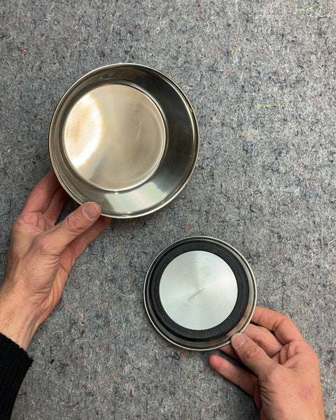 One Larger & One Smaller Stainless Steel Pet Bowl With Rubber Base