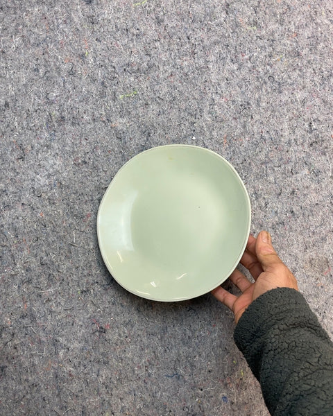 Crate & Barrell Light Green Ceramic Plate