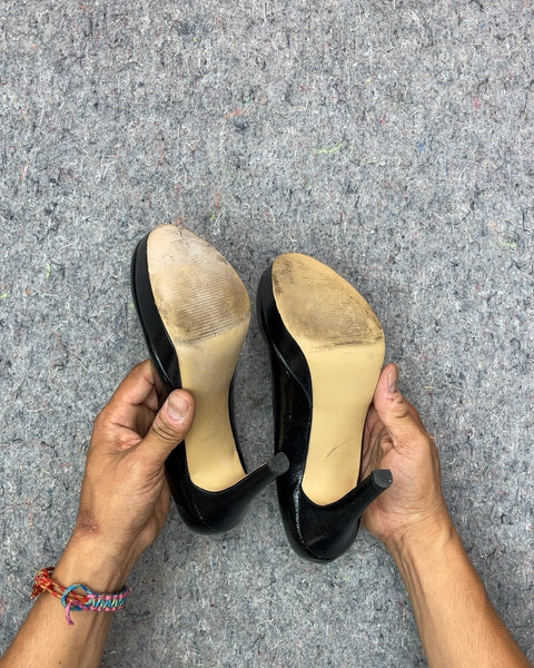 Calvin Klein Platformed Leather Heels, Sz US 6W or EU 36