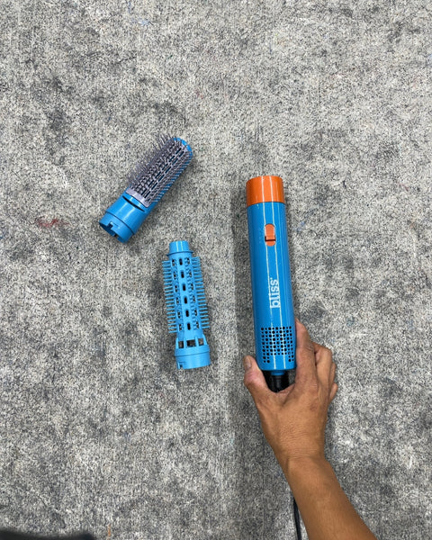 Bliss Blue Hair Dryer Brush with Attachments