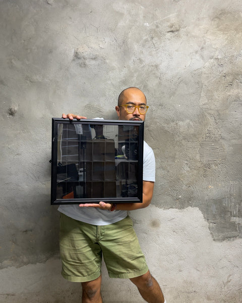 Black Wooden Compartment Frame, 18x18”