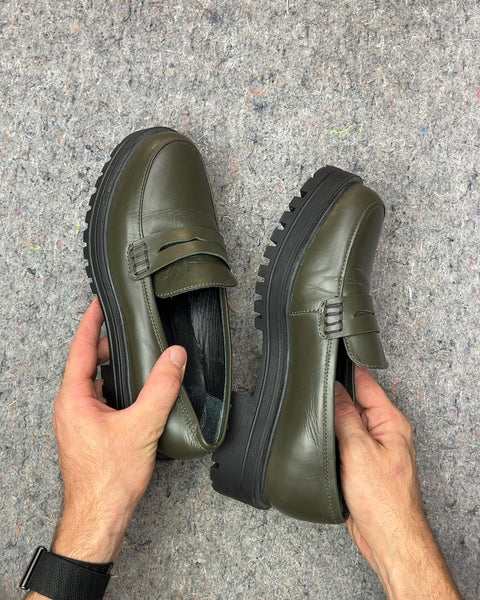 DNA Footwear Green Penny Loafers, Size EU 39