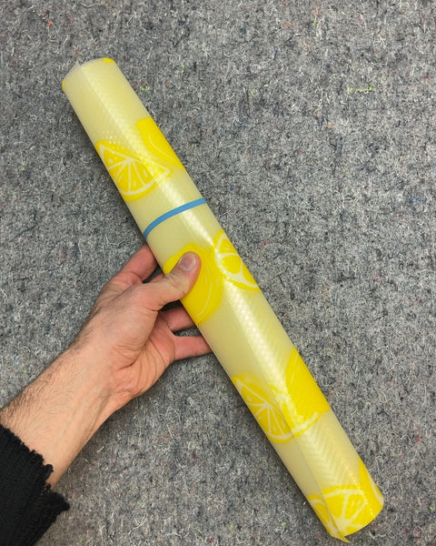 Roll Of Lemon Print Shelf Liner, 17x80"