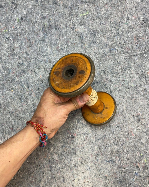 Antique Spool Candle Holder