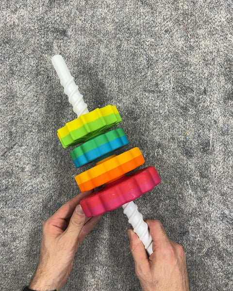 Toddler Spinning Rainbow Tower With 5 Wheels