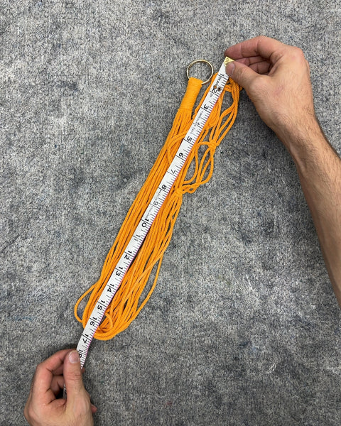 Orange Macrame Plant Hanger with Metal Ring, 32"