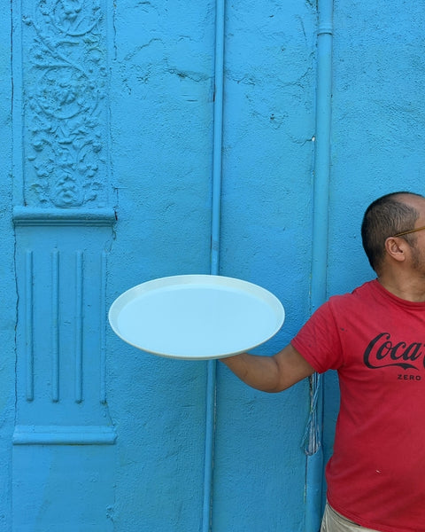 Light Blue Camtray Serving Tray Made In The USA, 16"