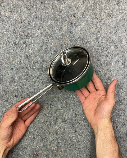 Vintage Chantal Enamel Coated Steel Saucepan with Glass Lid