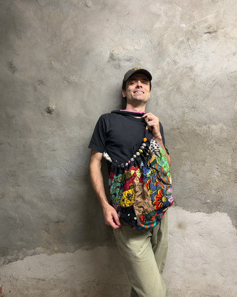 Multicolor Patchwork Drawstring Hobo Crossbody Bag
