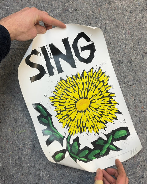 "Sing Dandelion" Poster From The Bread + Puppet Press, 11x17"