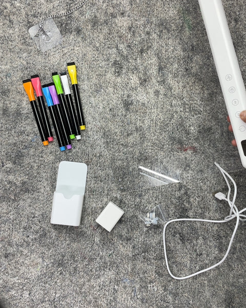 Whiteboard with Markers and Accessories