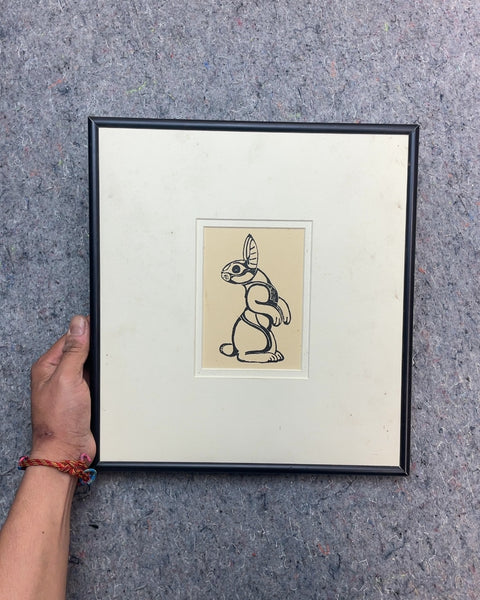 Cool Framed Rabbit Print, 11x12"