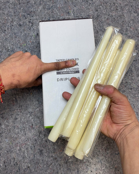 Grip of Ivory Taper Candles