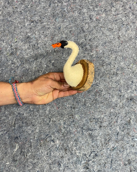 Felted Swan Head Wall Decor