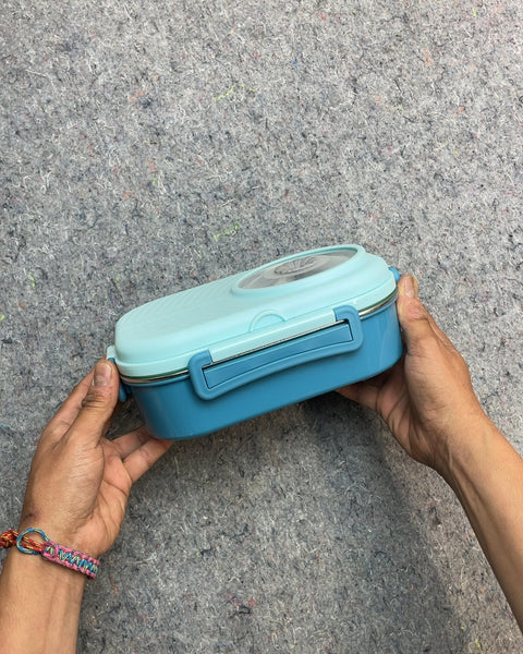 Blue Lunch Box with Stainless Steel Insert