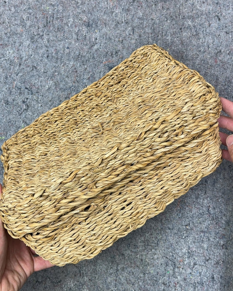 Cute Woven Storage Basket with Lid, 8x12"