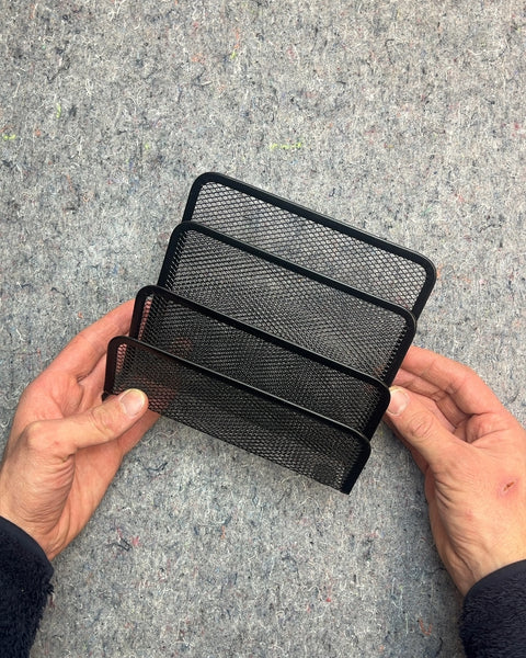 Black Metal Mesh Desktop File Organizer
