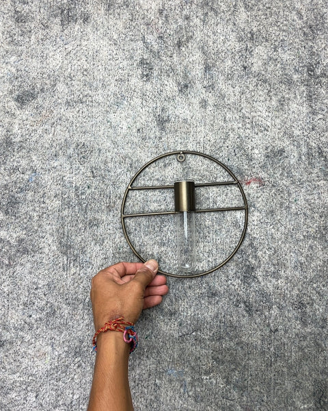 Metal Ring Wall Vase with Glass Tube
