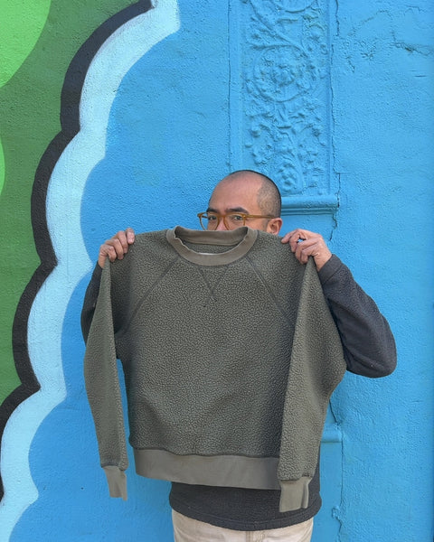 Everlane ReNew Fleece Teddy Oversized Crew Neck Sweater, Size M
