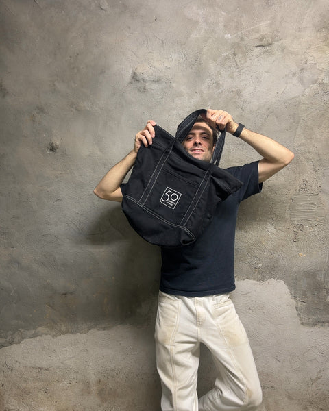 50 Hudson Yards Black Canvas Tote Bag