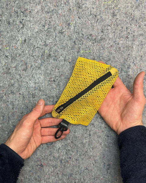 Yellow Mesh Zipper Pouch