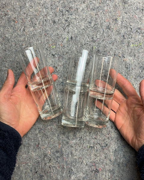Set of 6 Small Clear Glass Tumblers