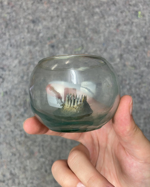 Glass Bowl with Flower Frog