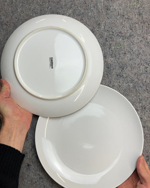 Two More Crate and Barrel White Dinner Plates
