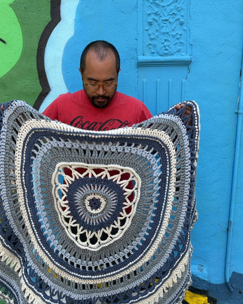 Handmade Crocheted Blanket, W50"