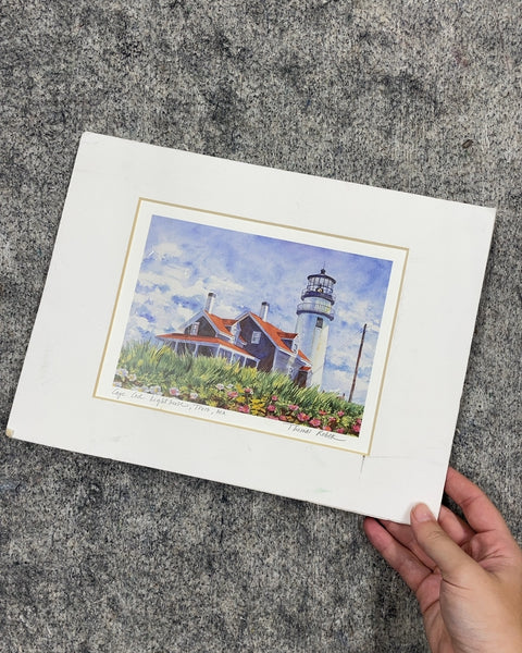 Cape Cod Light Truro Watercolor Print by Thomas Rebeck, 9 x 12 in