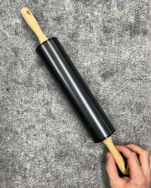 Black Rolling Pin with Wood Handles