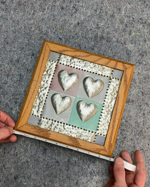 Wooden Box with Heart Design, 9x9"