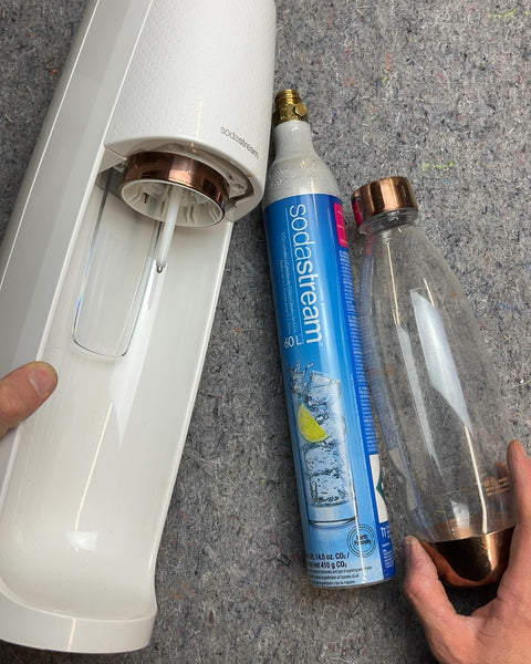 SodaStream Fizzi Sparkling Water Maker With Rose Gold Accents