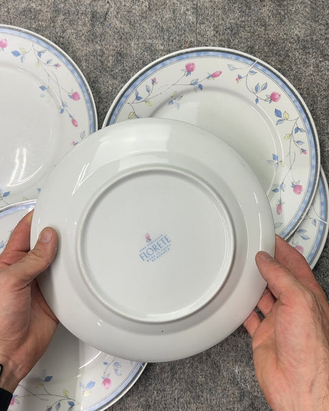Five Vintage Sonata Florete Porcelain Dinner Plates