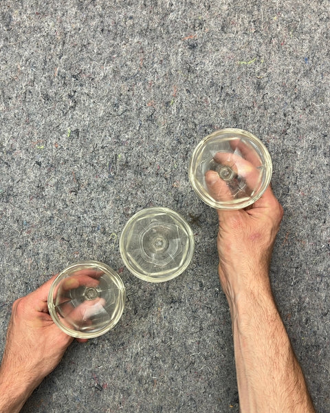 Three Clear Glass Dessert Cups