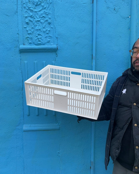 White Plastic Storage Crate, 18x13"