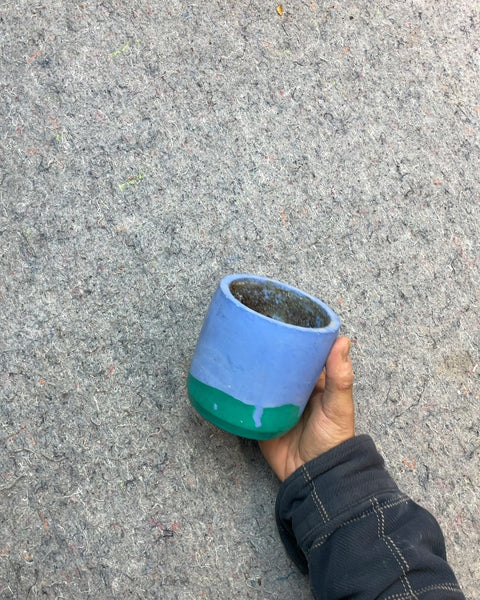 Blue and Green Planter Pot