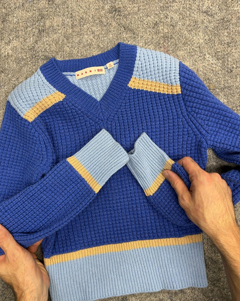 Uniqlo x Marni Popcorn Knit V-Neck Sweater, Size XS