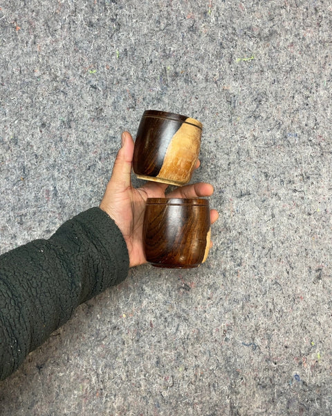 Two Cute Wooden Cups