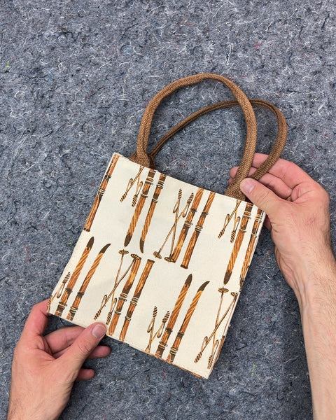 Lil' Red Flower Paper Ski Print Tote Bag