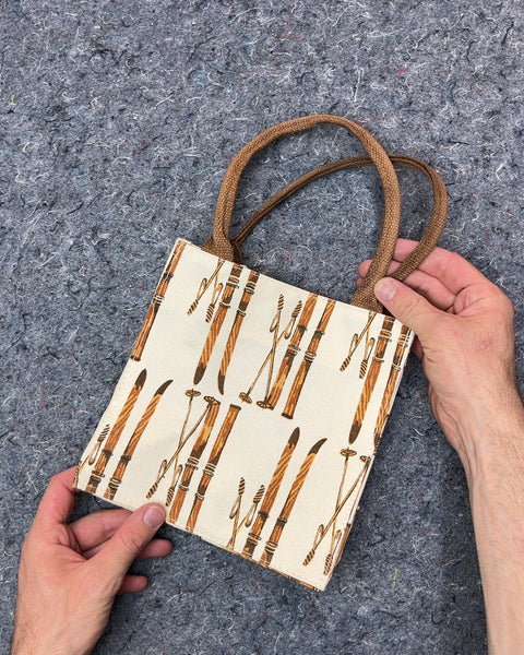Lil' Red Flower Paper Ski Print Tote Bag