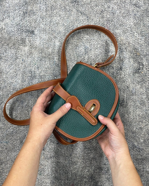 Dooney & Bourke Green and Brown Crossbody Bag