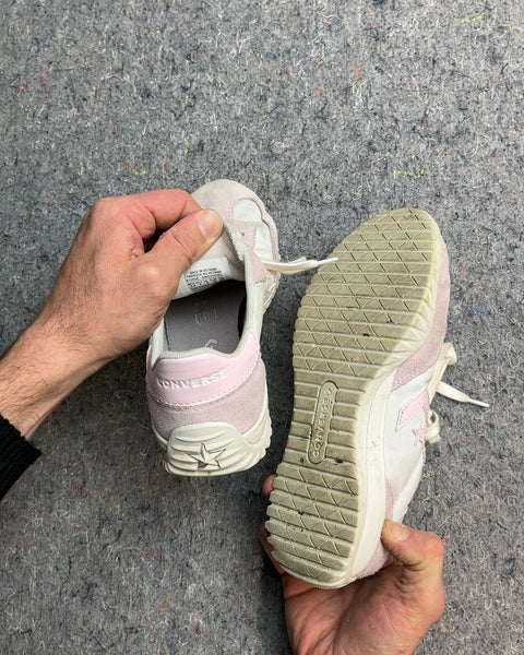 Converse Pink and White Sneakers, Size US 7W or EU 38
