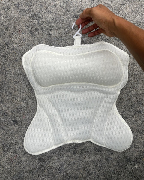 White 3D Mesh Bathtub Neck Pillow