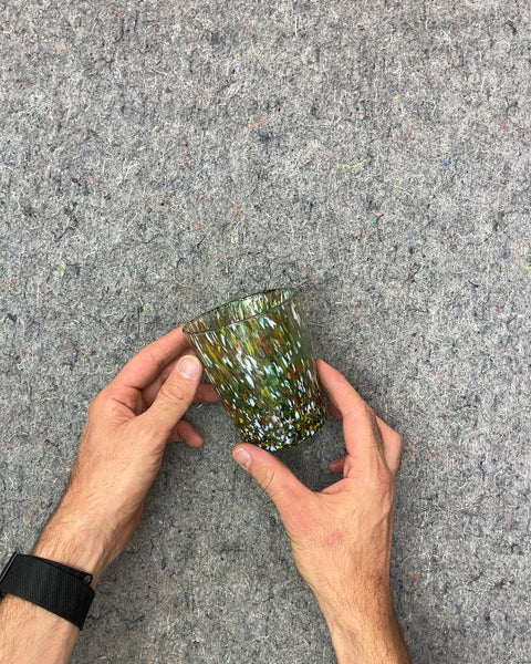 Super Pretty Green Confetti Drinking Glass