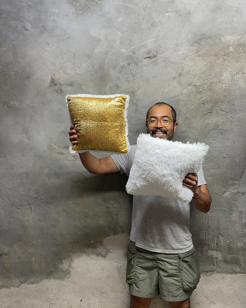 Gold Sequins Pillows with Fluff